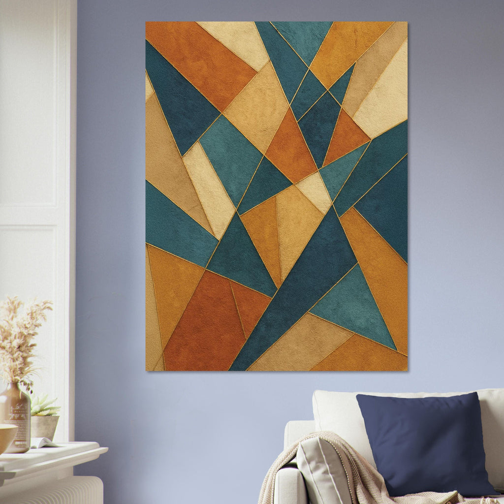 Gold Teal Prism Geometry