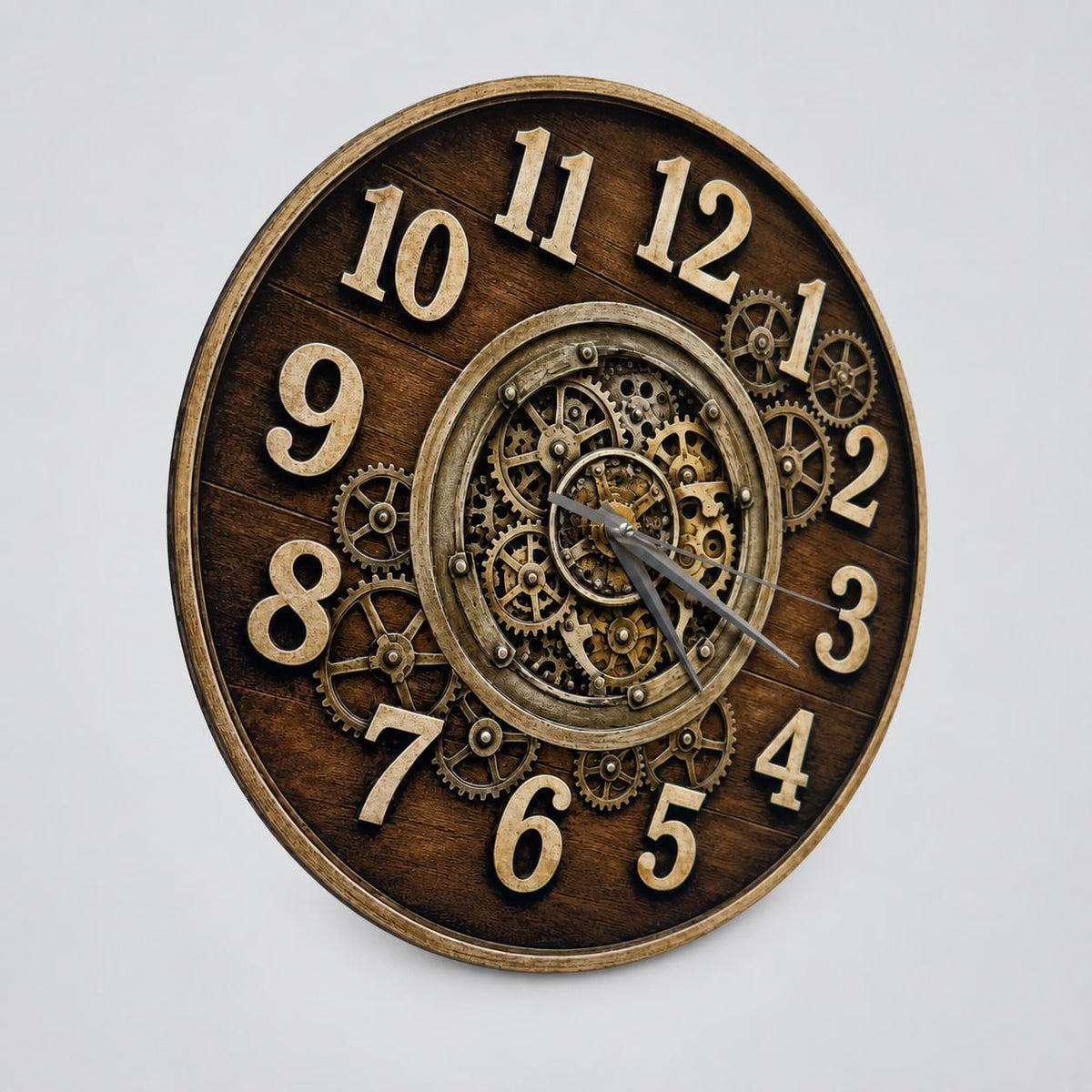 Steampunk Gear Wooden Clock