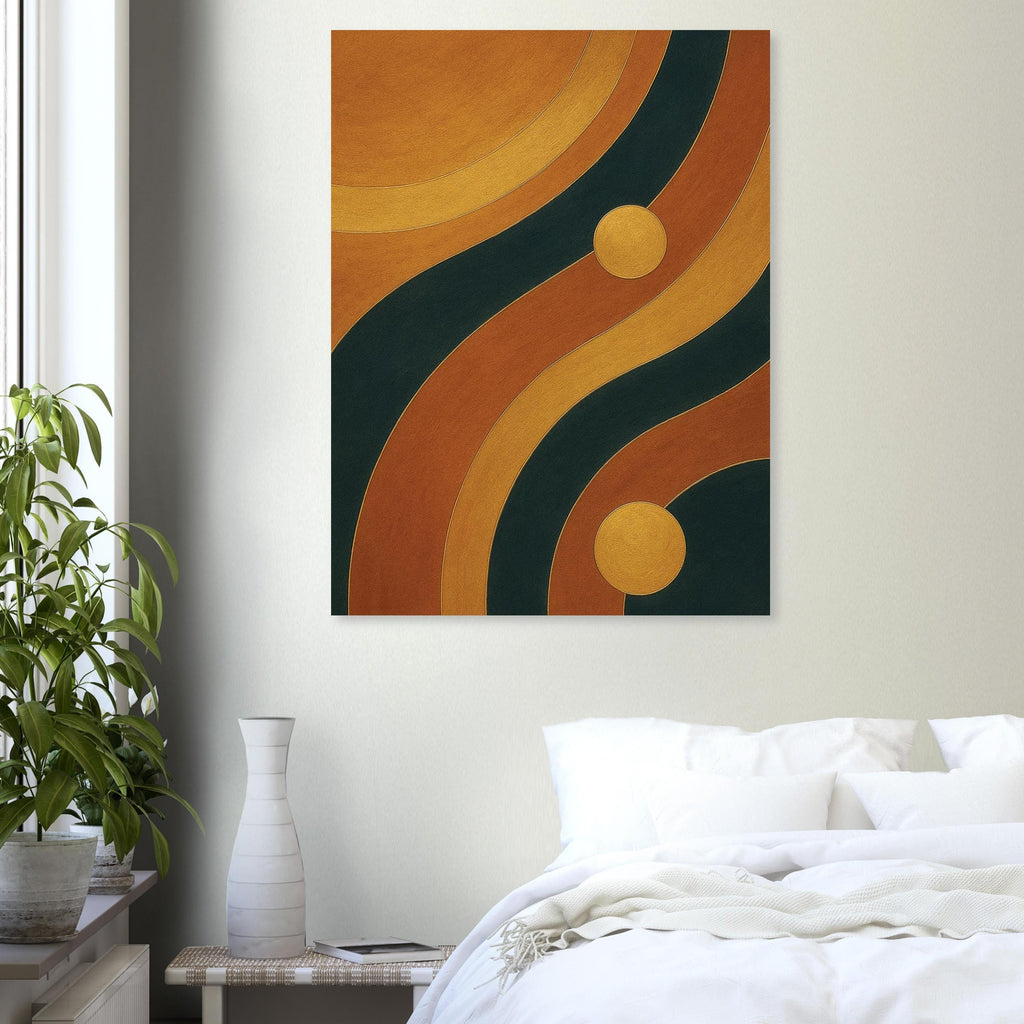 Amber Gold Abstract Waves