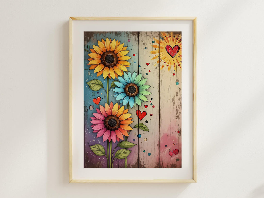 Rustic Sunflower Heart