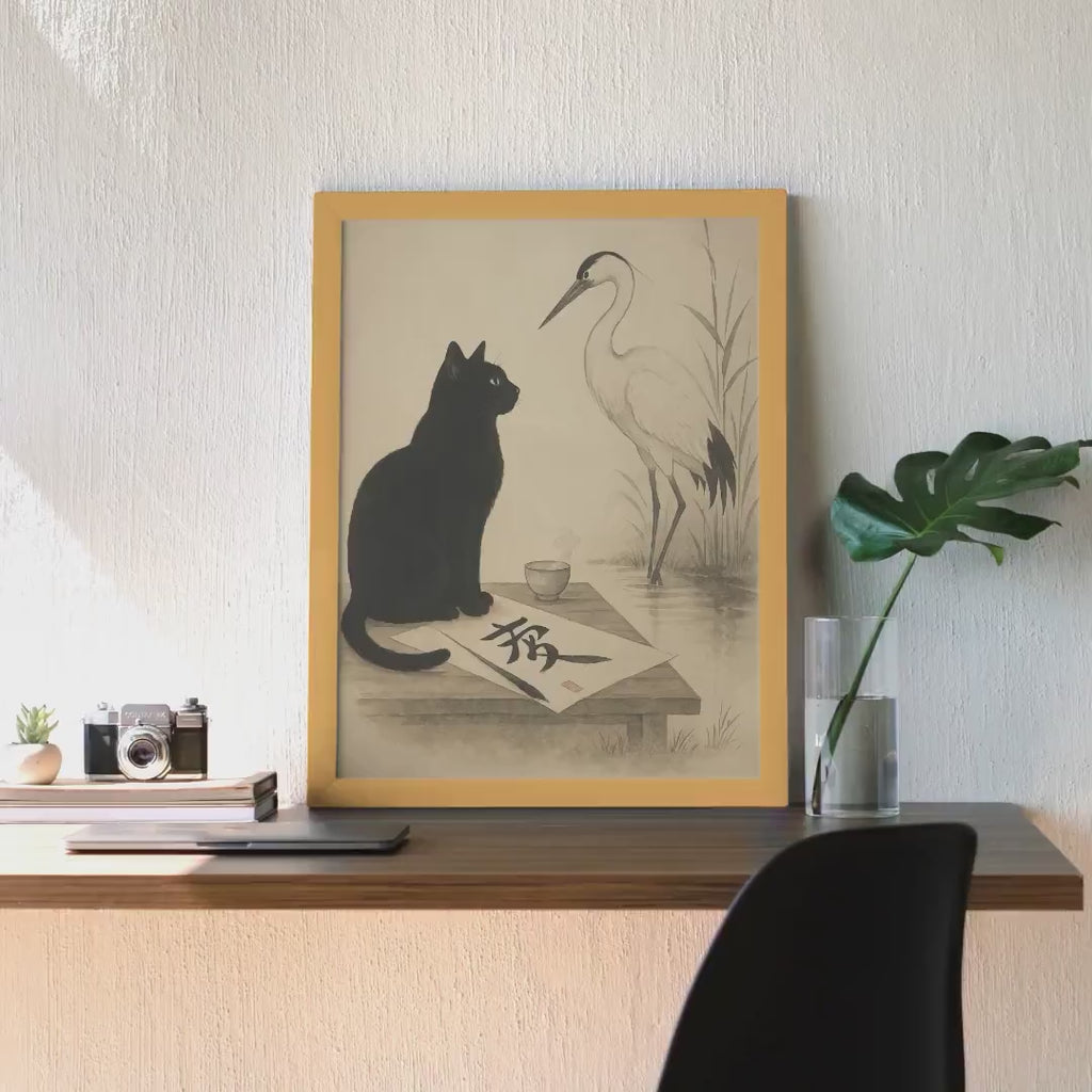 Cat and Crane