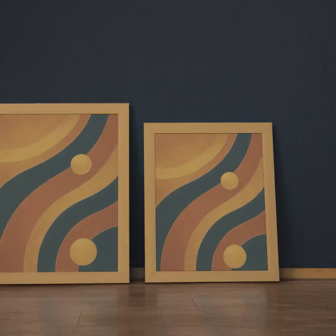 Amber Gold Abstract Waves