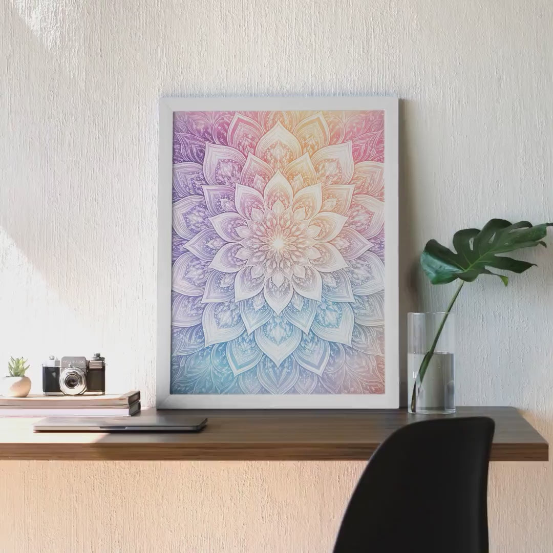Zen Rainbow Lotus Mandala