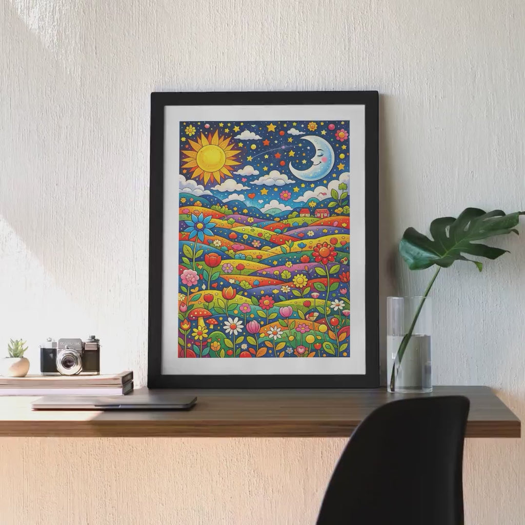 Whimsical Rainbow Hills