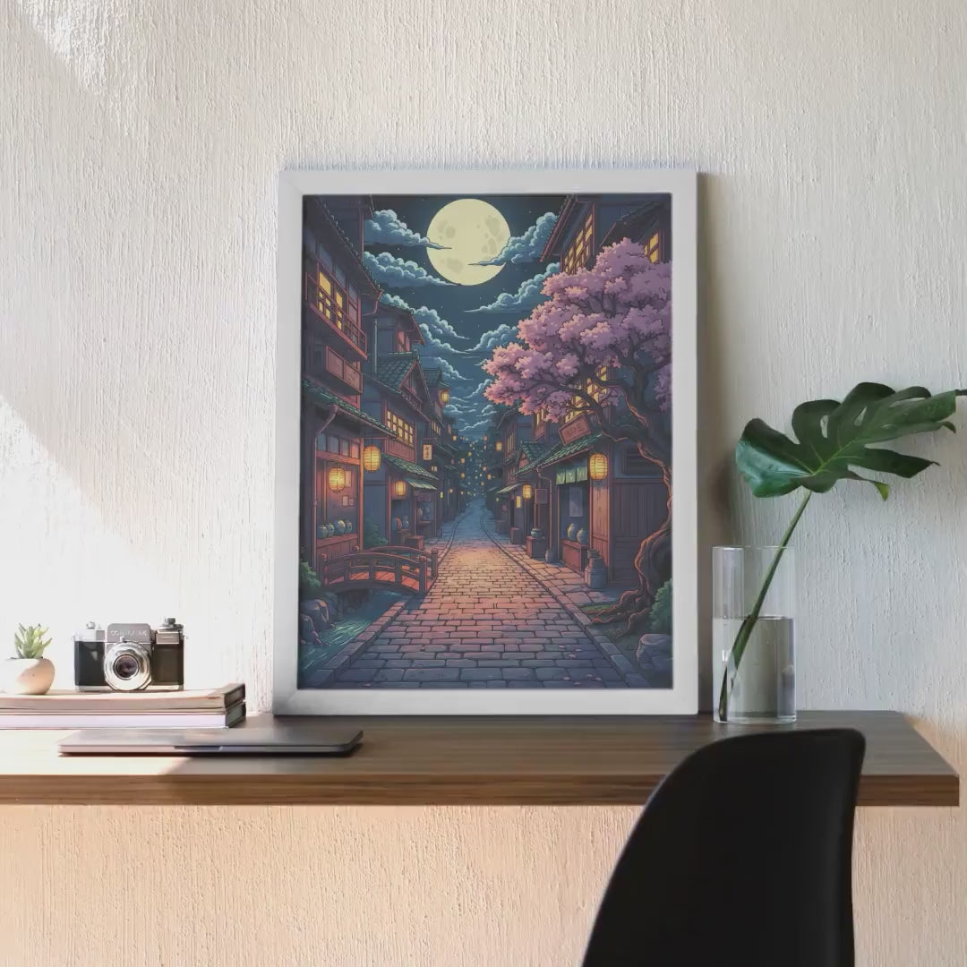 Moonlit Japanese Street