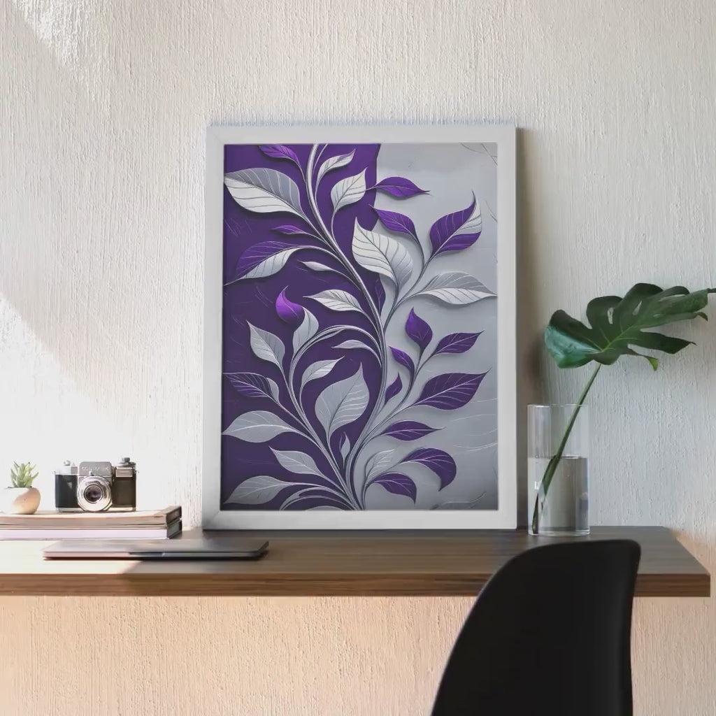 Purple Botanical Leaves