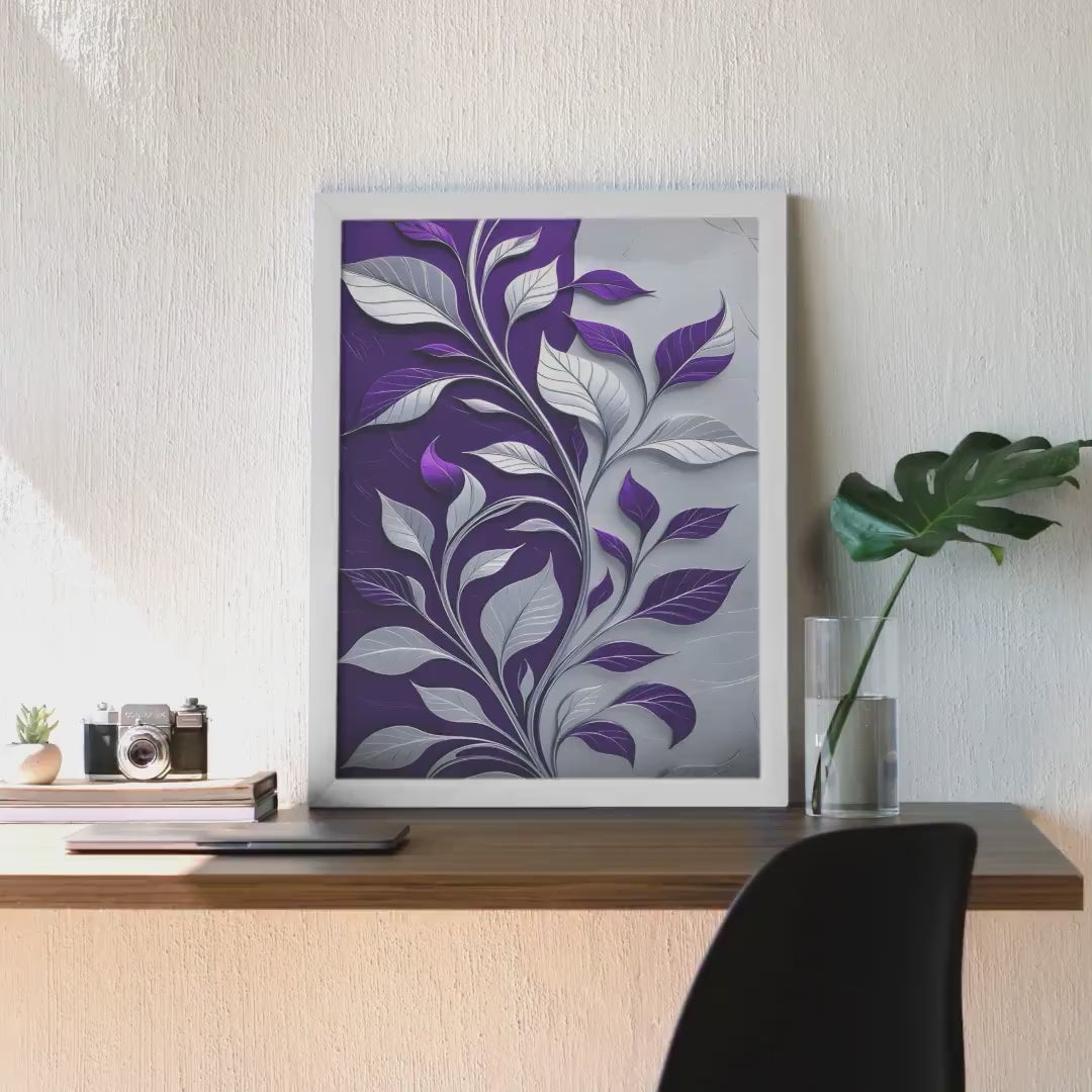 Purple Botanical Leaves