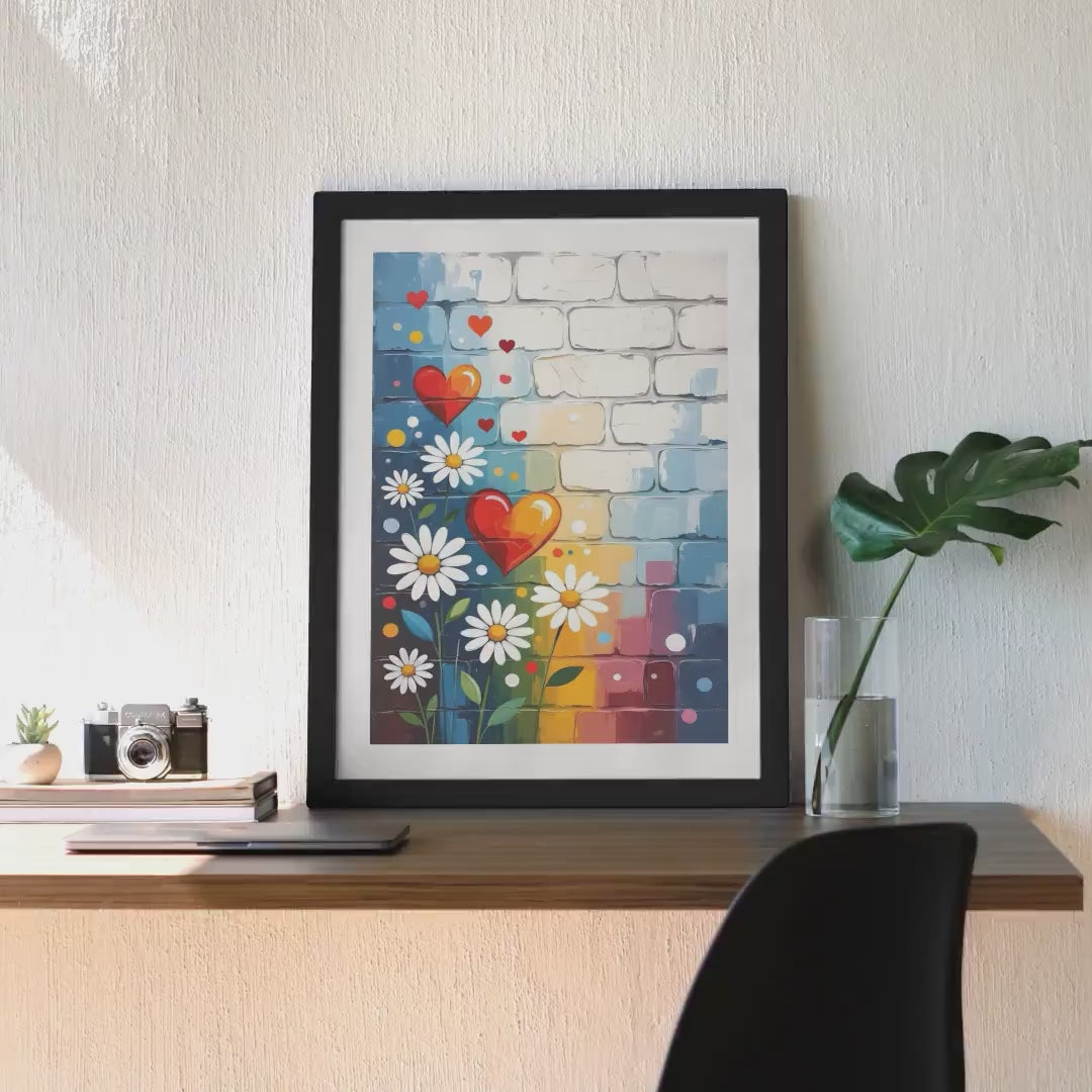 Rainbow Floral Heart
