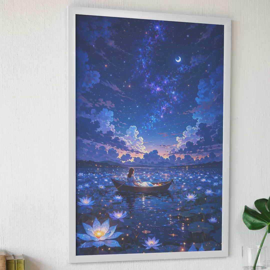 Moonlit Lotus Lake
