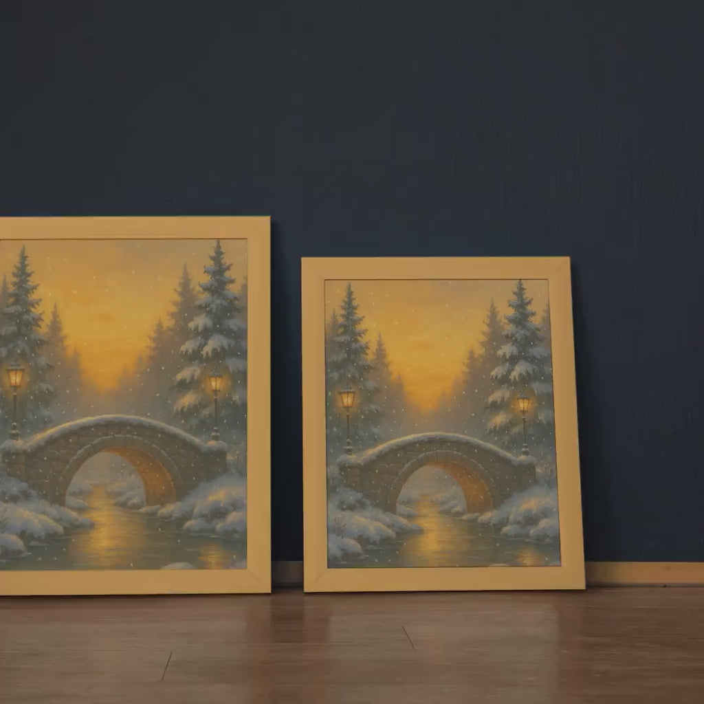 Snowy Village Bridge