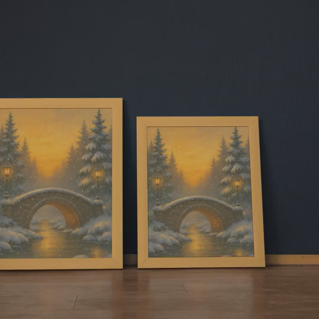 Snowy Village Bridge