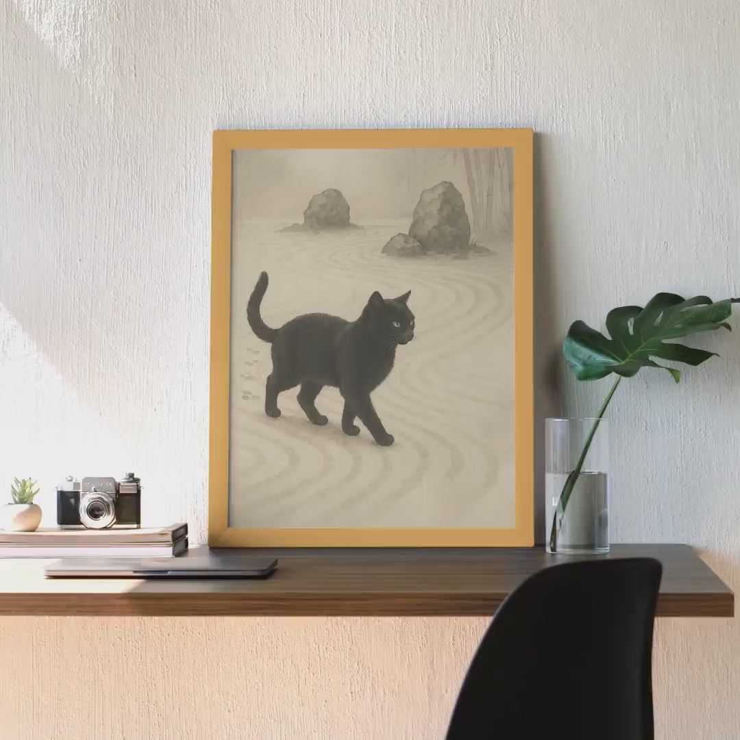 Black Cat Zen Garden