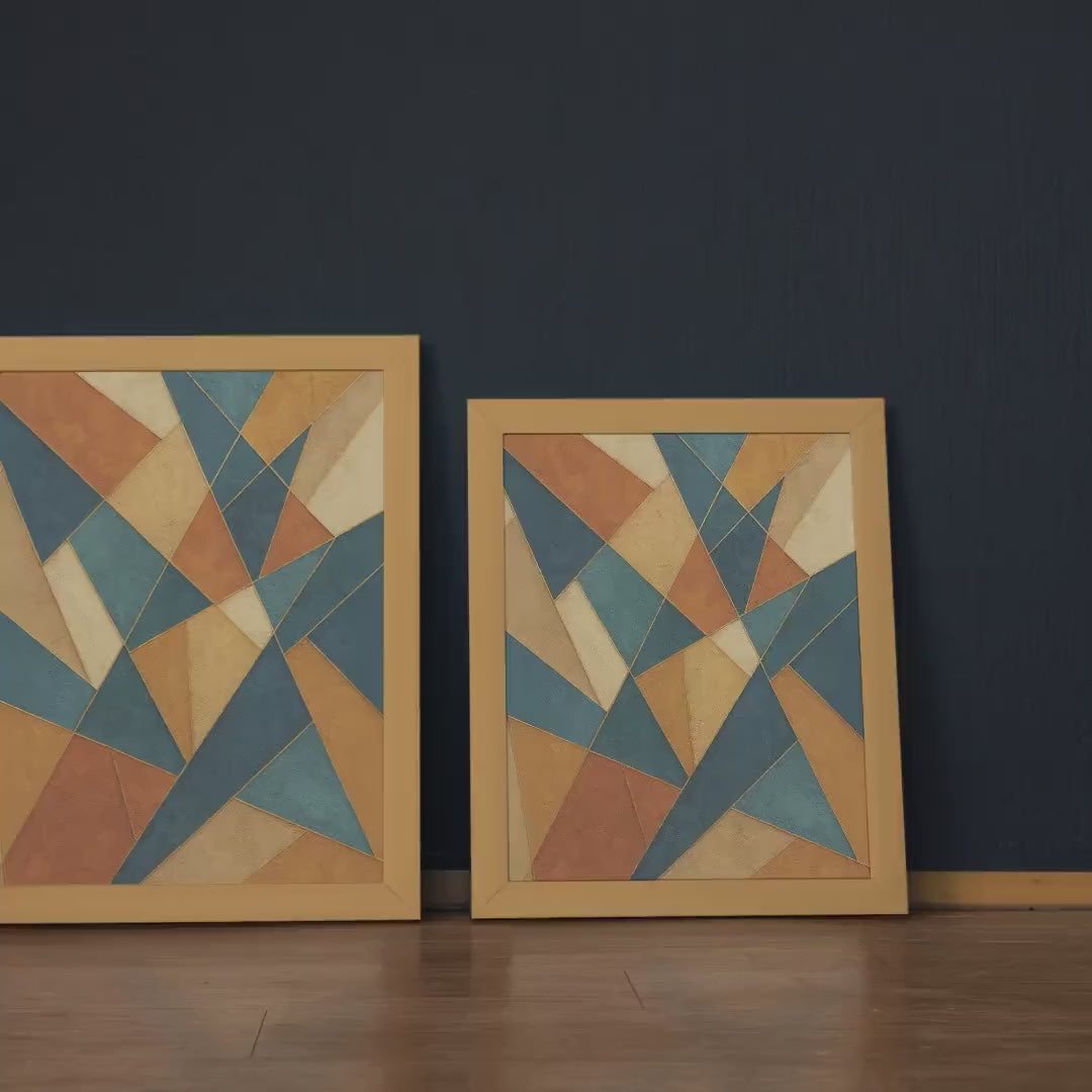 Gold Teal Prism Geometry