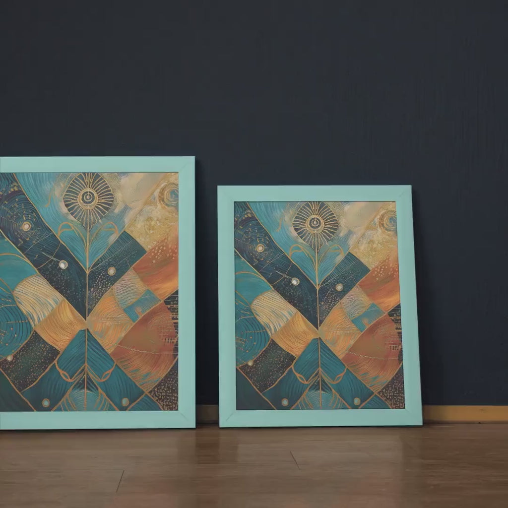 Teal Gold Geometry