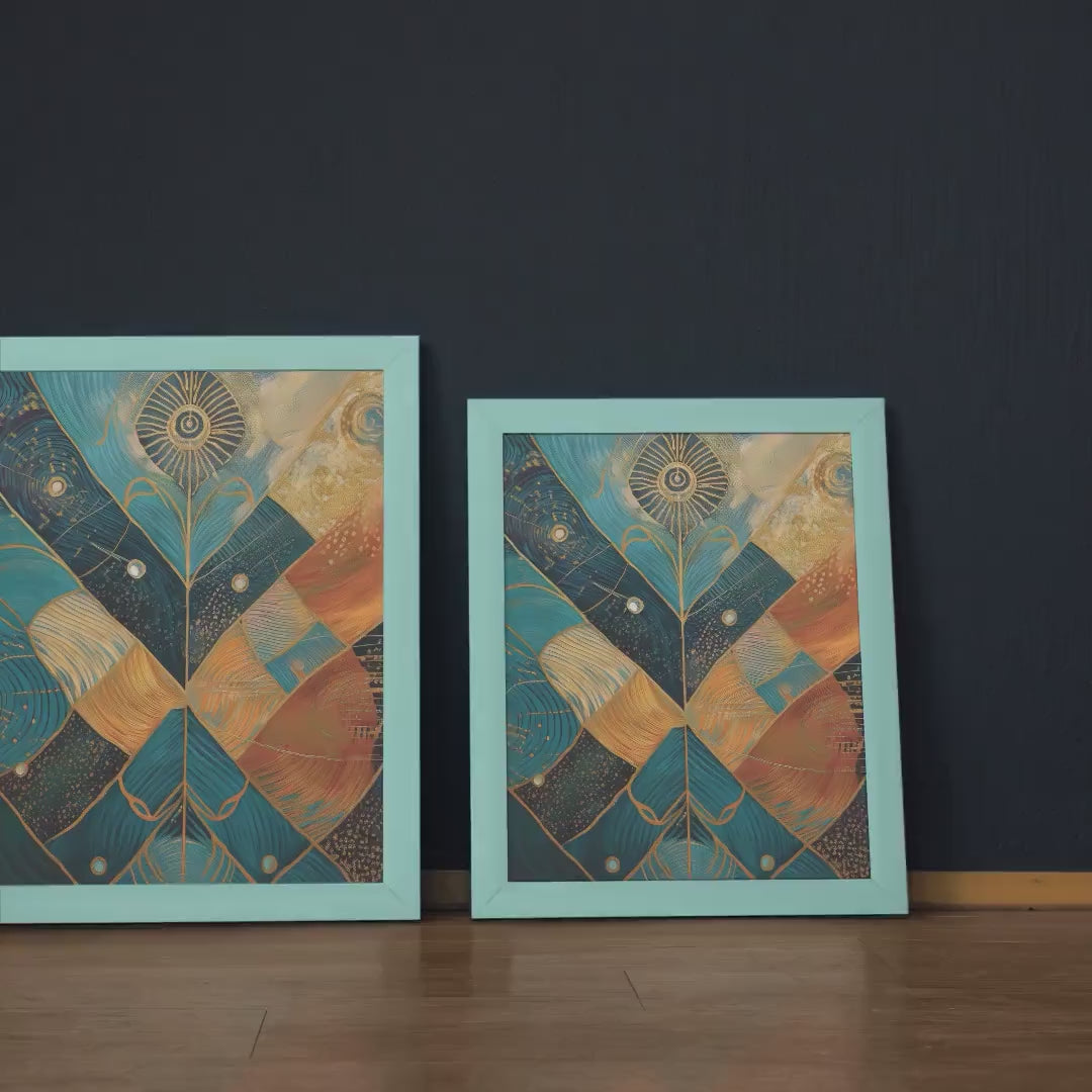 Teal Gold Geometry