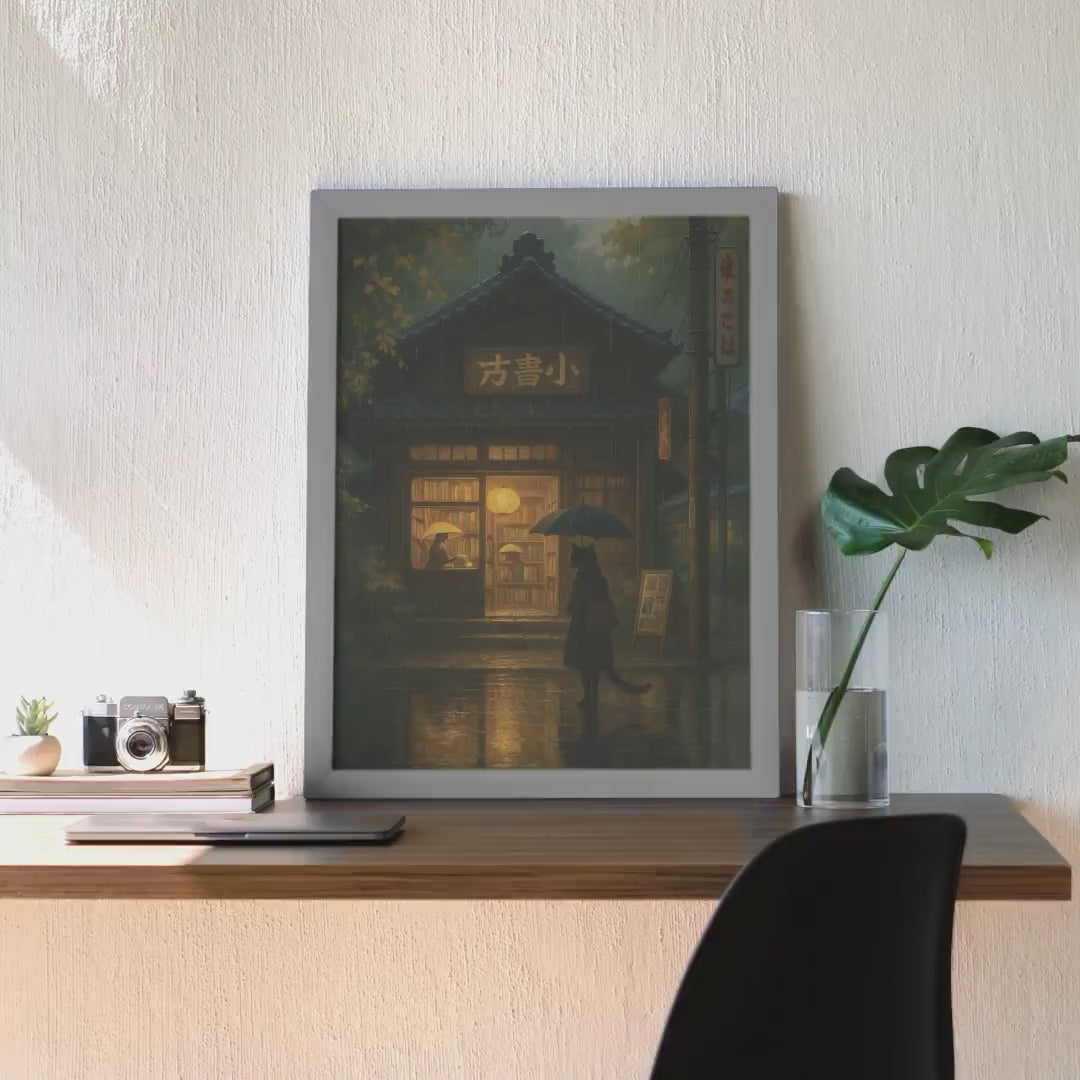 Rainy Japanese Bookstore