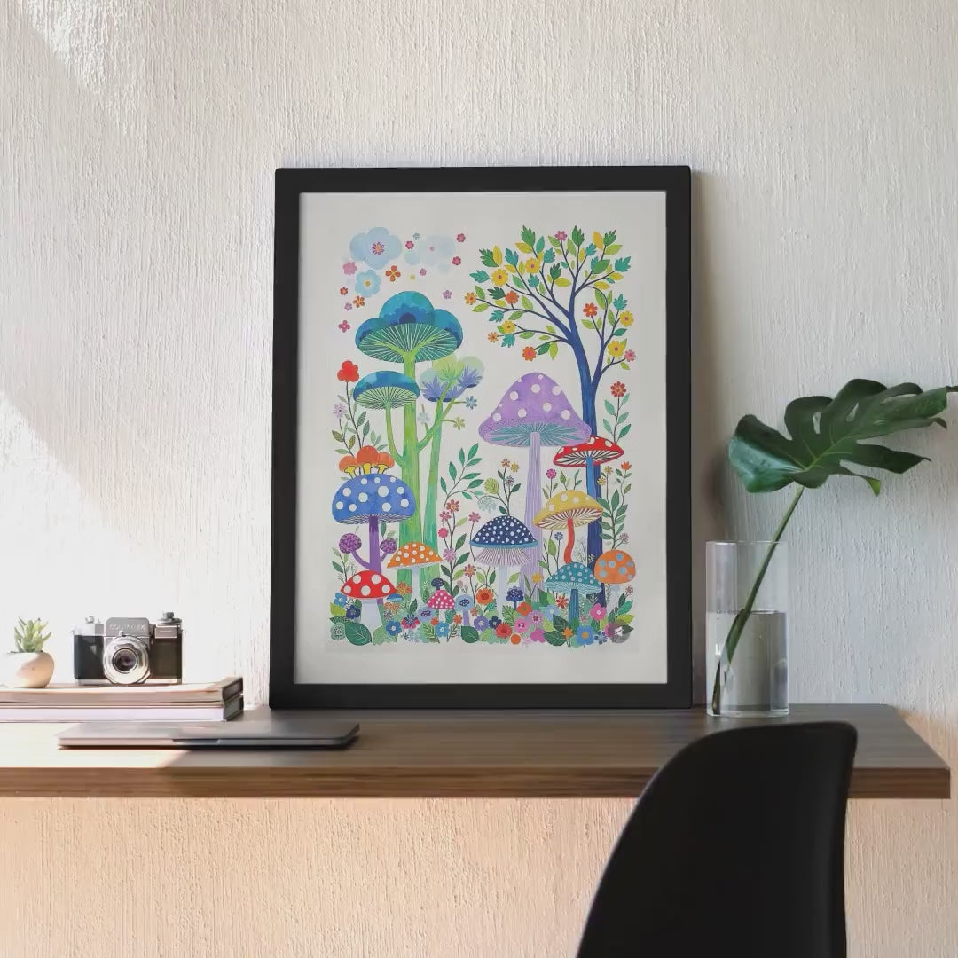 Colorful Mushroom Forest